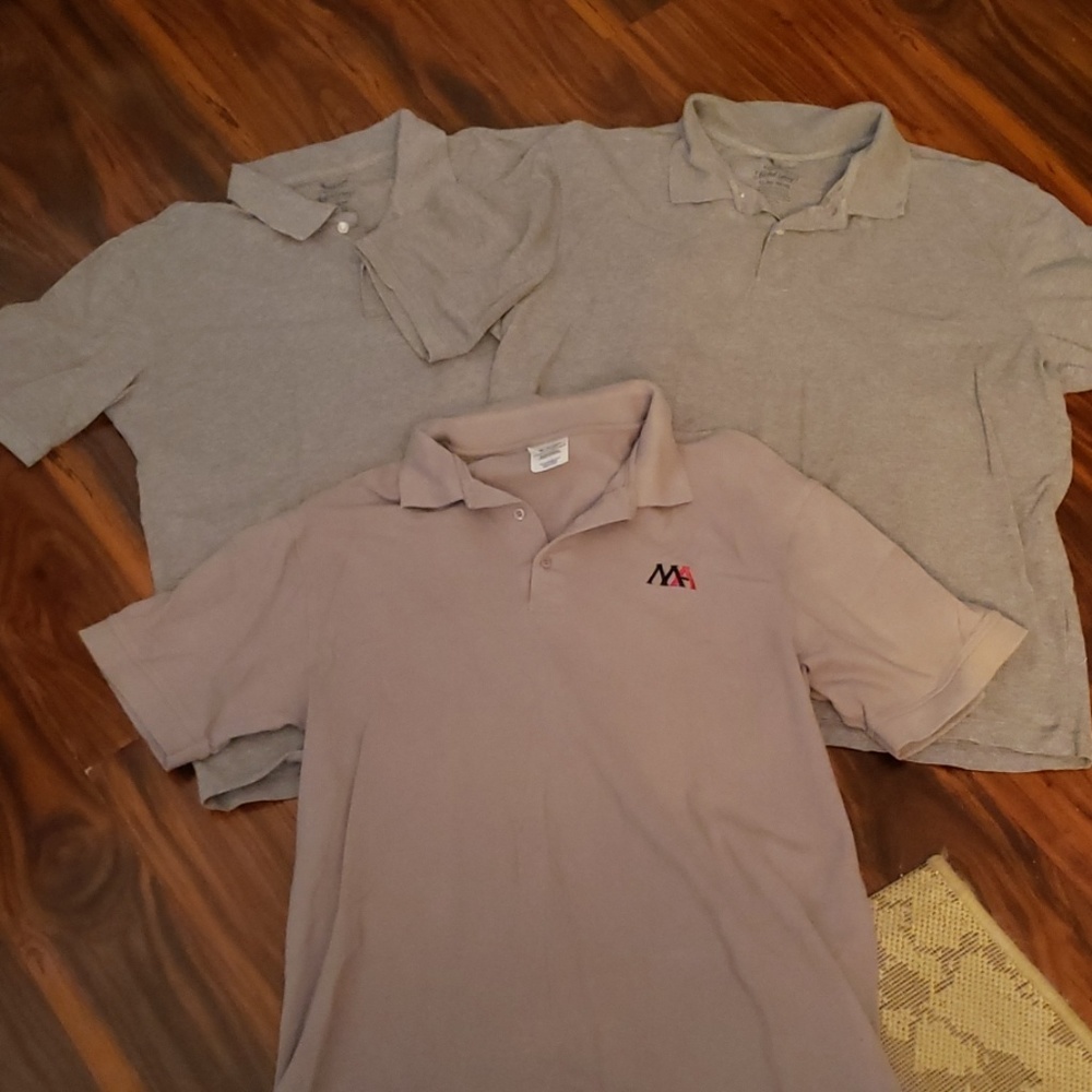 $5 BUNDLE ITEM. THREE grey polos